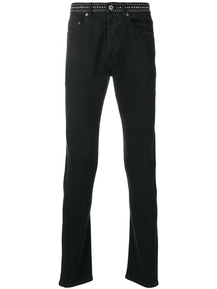 Valentino Studded Waist Slim Fit Jeans - Black