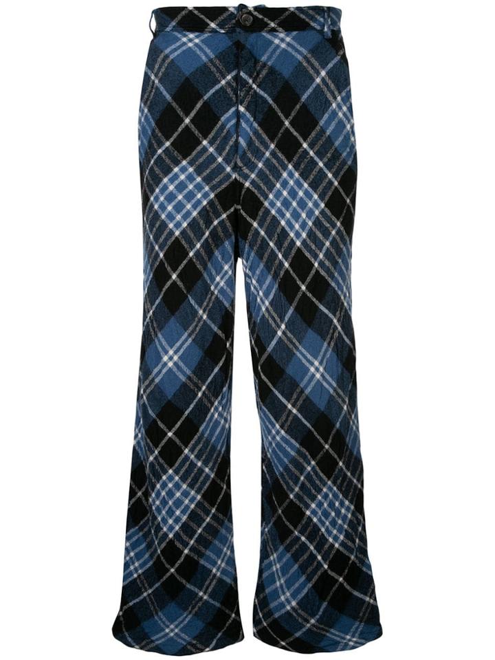 Comme Des Garçons Vintage Tartan Loose Trousers - Blue