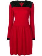 Ritz Saddler Vintage Ruched Panel Shoulder Dress - Red
