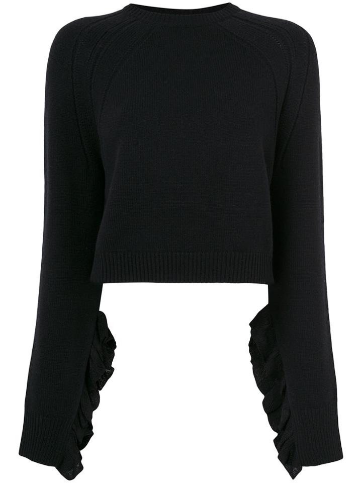 Helmut Lang Ruffle Sleeve Jumper - Black