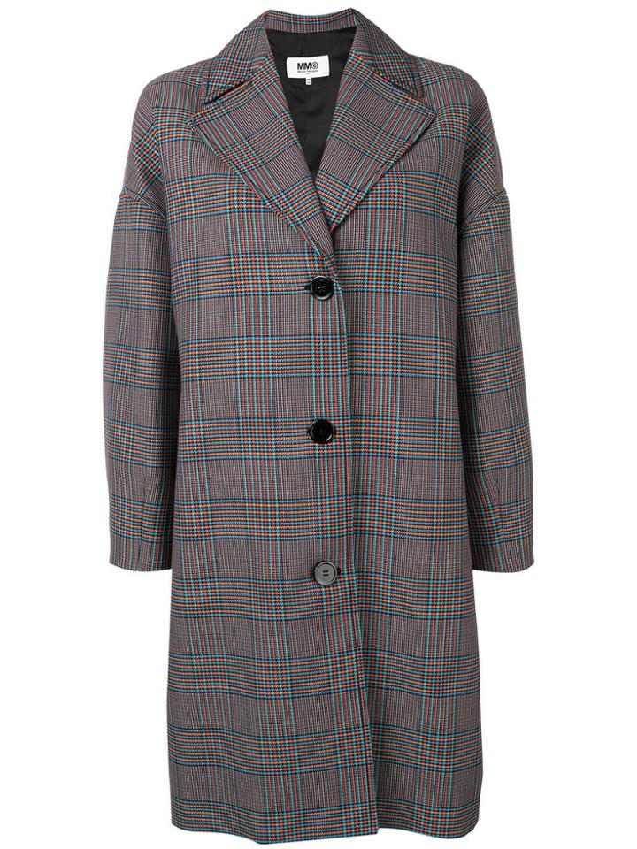 Mm6 Maison Margiela Oversized Houndstooth Coat - Orange