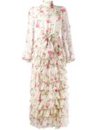 Giambattista Valli Floral Print Dress - Neutrals