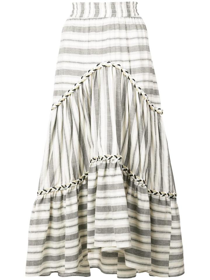 Misa Los Angeles Annalisa Striped Midi Skirt - Grey
