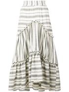 Misa Los Angeles Annalisa Striped Midi Skirt - Grey