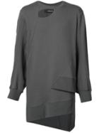 Byungmun Seo Cut-out Asymmetric Sweatshirt, Men's, Size: 50, Grey, Cotton