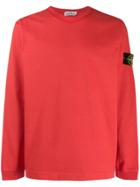 Stone Island Logo Sweatshirt - Red