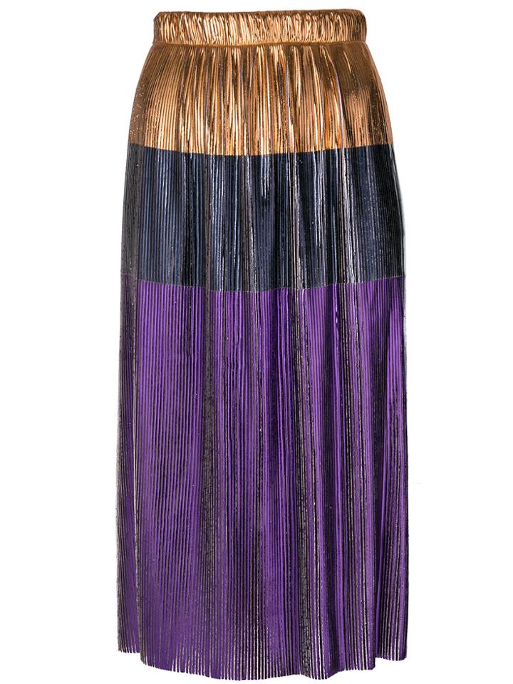 Golden Goose Deluxe Brand Metallic Plissé Skirt