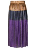 Golden Goose Deluxe Brand Metallic Plissé Skirt