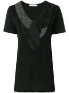 Pierre Balmain V-neck Lace T-shirt - Black