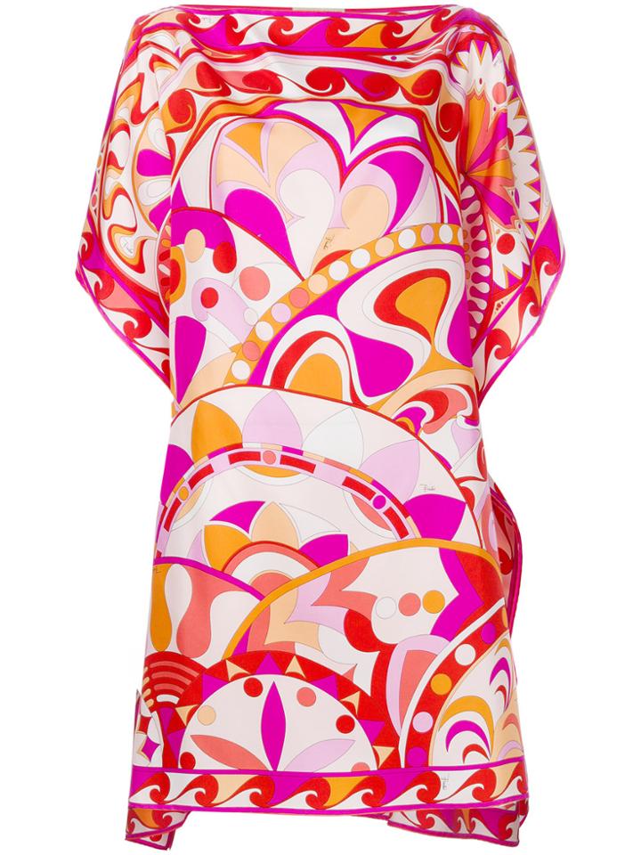 Emilio Pucci Floral Print Dress - Pink & Purple