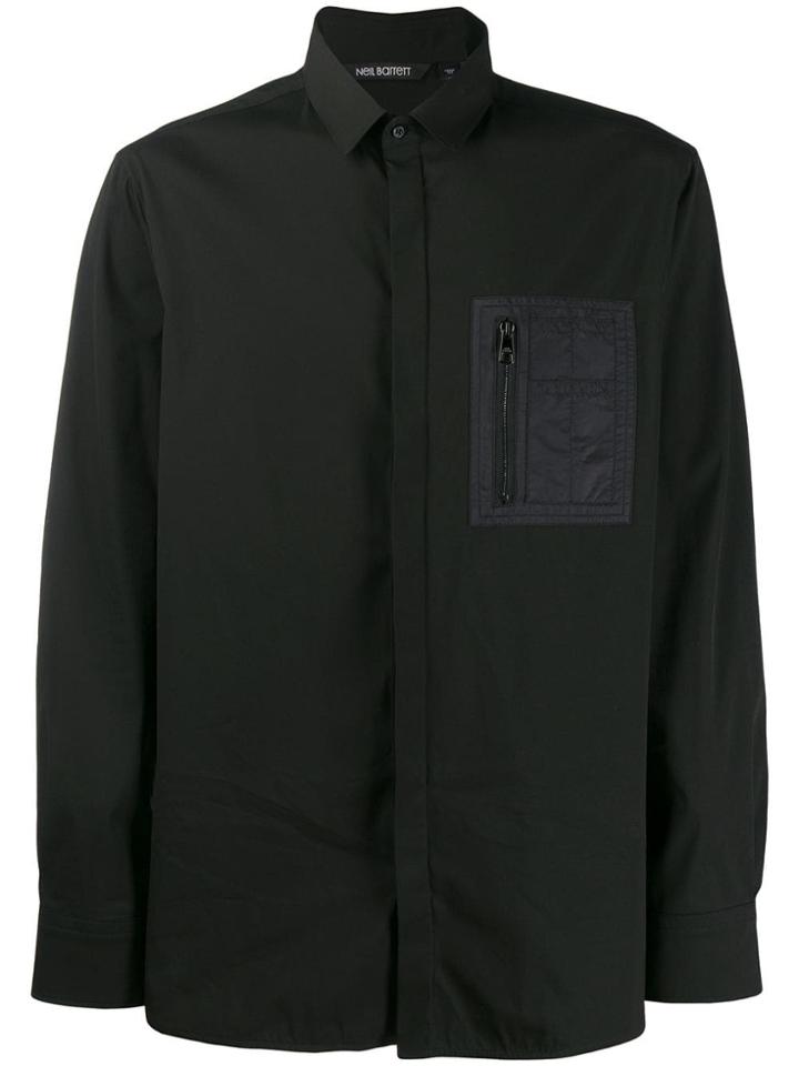 Neil Barrett Patch Slim-fit Shirt - Black