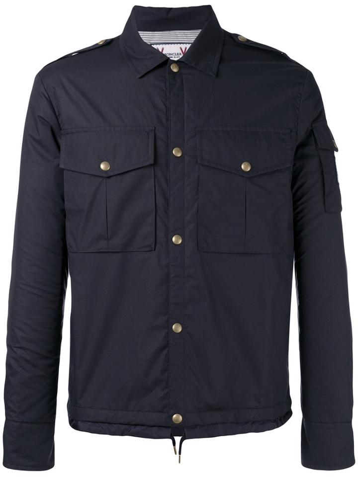 Moncler Gamme Bleu - Snap Button Jacket - Men - Cotton/feather Down/cupro - 3, Blue, Cotton/feather Down/cupro