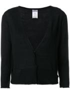 Kristensen Du Nord Cropped Plunge Neck Cardigan - Black