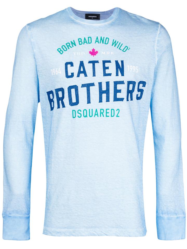 Dsquared2 Caten Brothers Print Sweatshirt - Blue