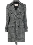 Circolo 1901 Houndstooth Double-breasted Coat - Black