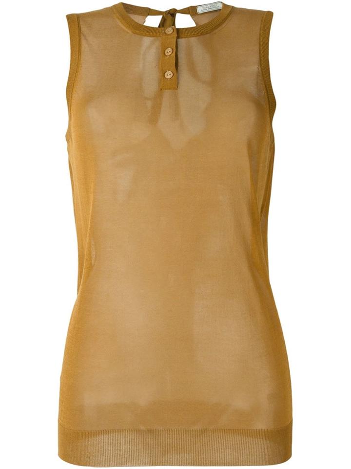 Nina Ricci Sheer Tank Top - Brown