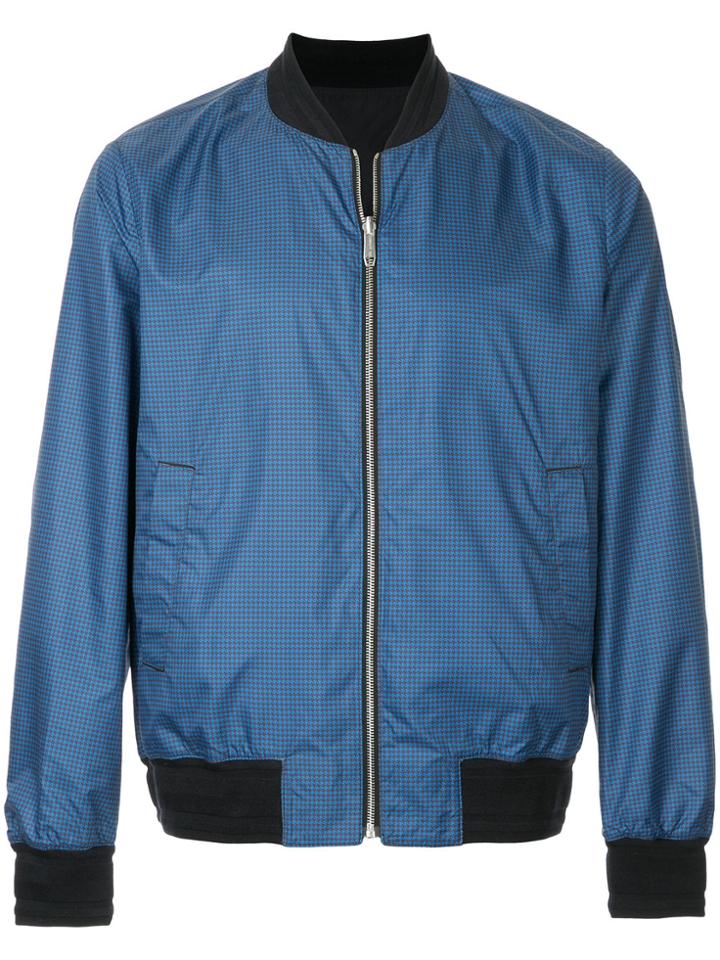 Cerruti 1881 Micro-houndstooth Bomber Jacket - Blue
