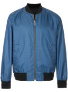 Cerruti 1881 Micro-houndstooth Bomber Jacket - Blue