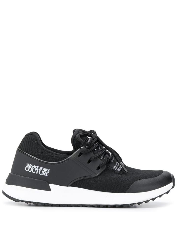 Versace Jeans Couture Logo Printed Low-top Sneakers - Black