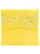 P.a.r.o.s.h. Lace Trim Scarf, Women's, Yellow/orange, Wool/cotton/polyamide