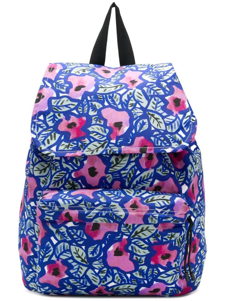 Christian Wijnants Aki Floral Print Backpack - Blue