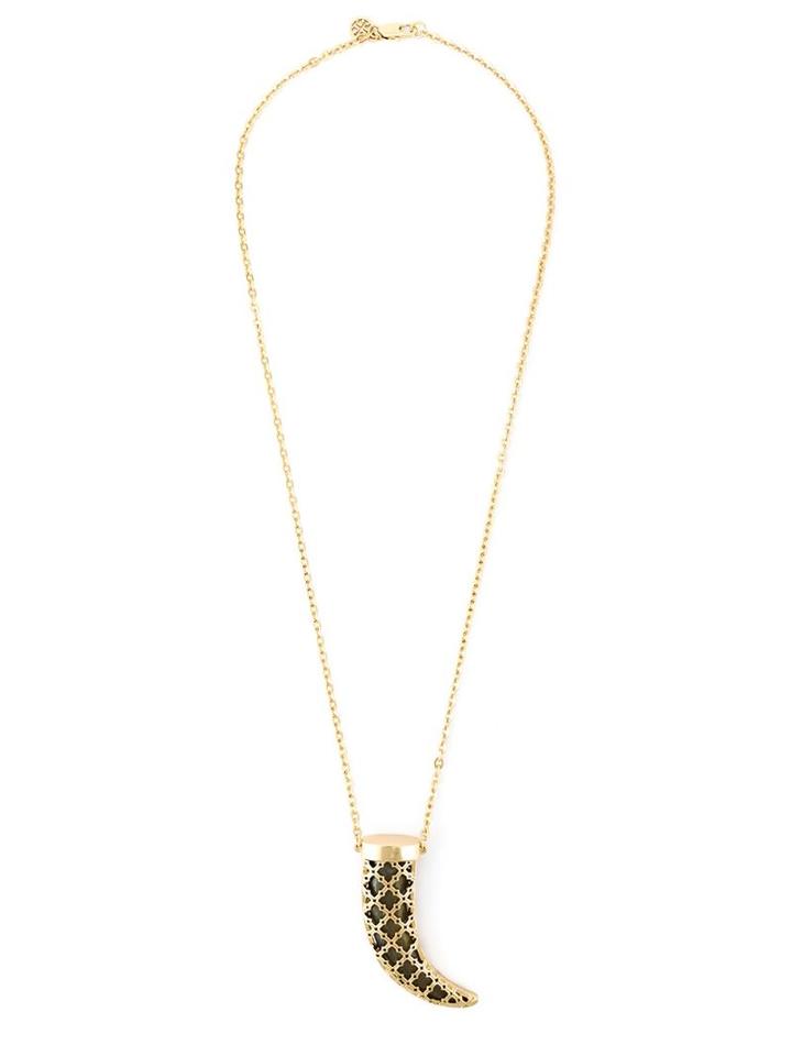 Tory Burch Stone Horn Pendant Necklace