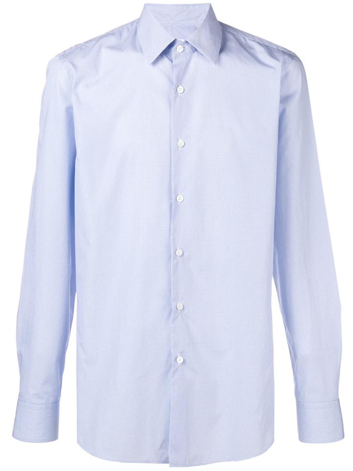 Prada Circle Printed Collared Shirt - Blue