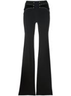 Roberto Cavalli Flared Trousers, Women's, Size: 38, Black, Cotton/spandex/elastane/viscose/silk