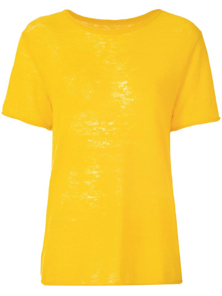 Maison Margiela Shortsleeved Sheer Knitted Top - Yellow & Orange