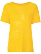 Maison Margiela Shortsleeved Sheer Knitted Top - Yellow & Orange