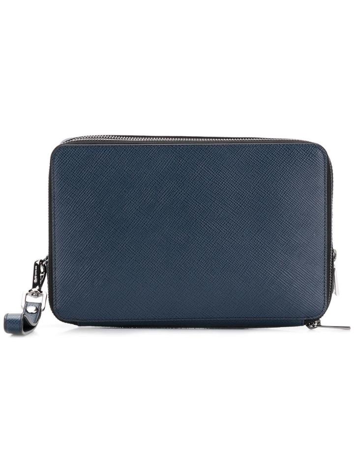 Michael Kors Collection Zipped Clutch Bag - Blue