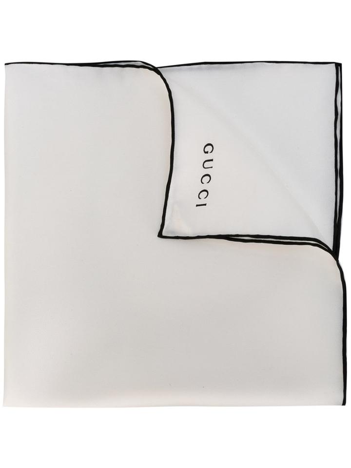 Gucci - Pocket Square - Men - Silk - One Size, White, Silk