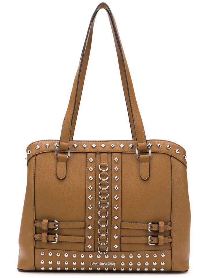 Love Moschino Studded Tote - Brown