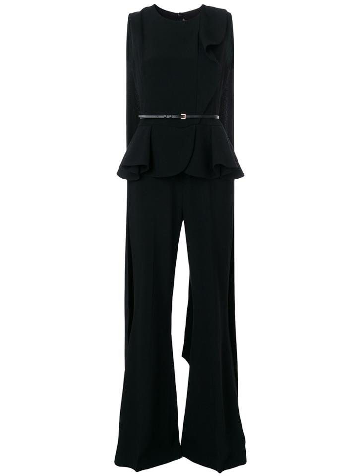 Elie Saab Sleeveless Peplum Jumpsuit - Black