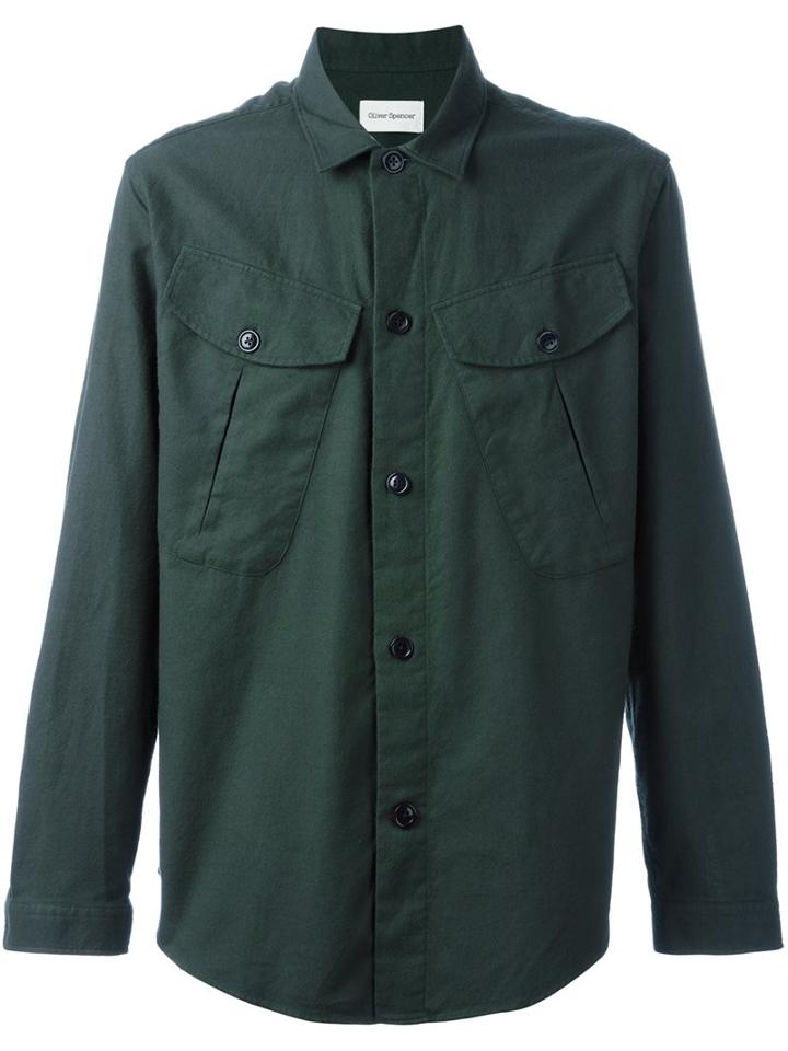 Oliver Spencer 'trafalgar' Shirt, Men's, Size: Medium, Green, Cotton