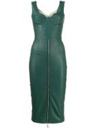 Elisabetta Franchi Faux Leather Pencil Dress - Green