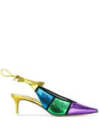 Attico Tie Ankle Colour-block Pumps - Yellow