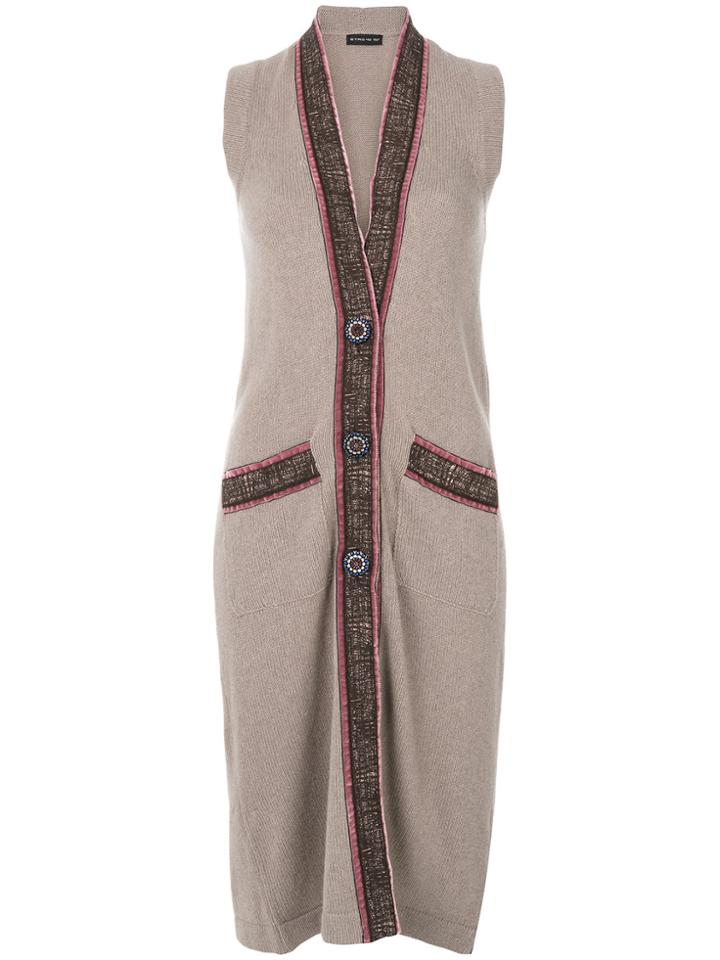 Etro Long Sleeveless Gilet - Brown