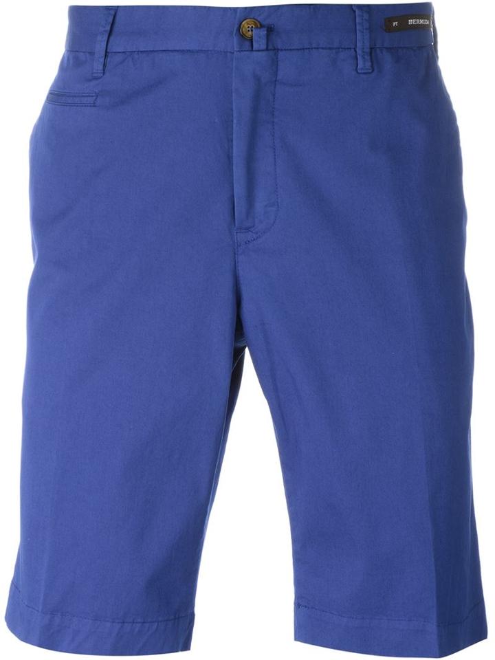 Pt01 Classic Chino Shorts, Men's, Size: 56, Blue, Cotton/spandex/elastane