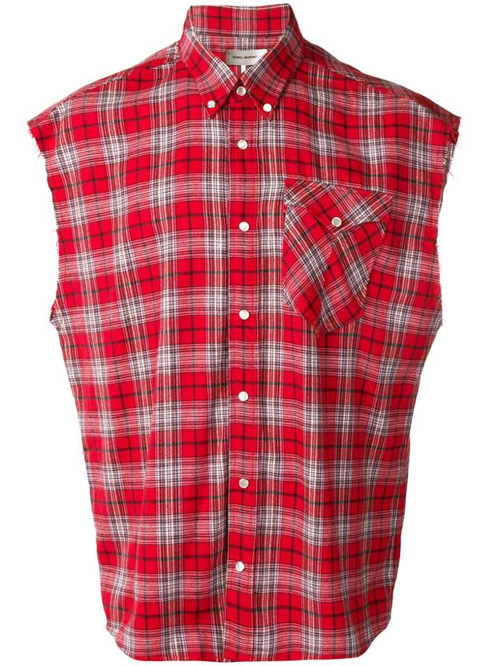 Isabel Marant Sleeveless Checked Shirt - Red