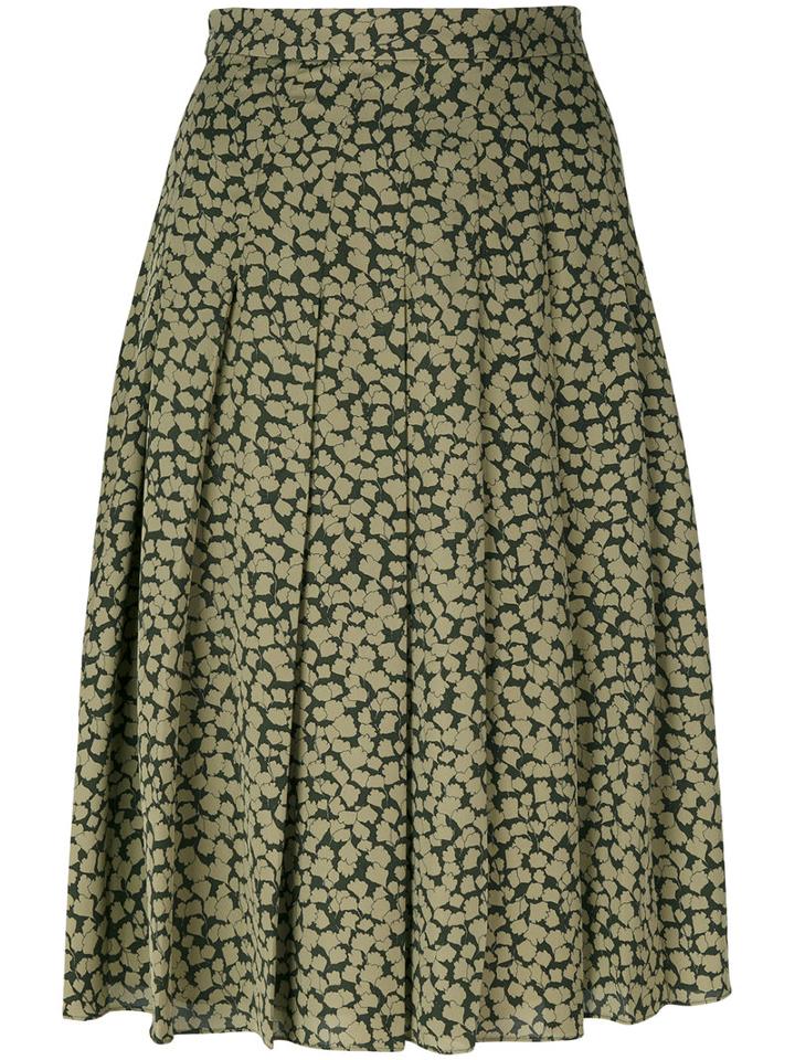Michael Michael Kors - Embroidered Pleated Skirt - Women - Silk/polyester - 10, Green, Silk/polyester