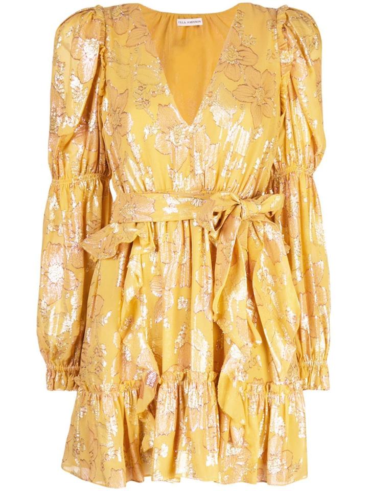 Ulla Johnson Floral Mini Dress - Yellow