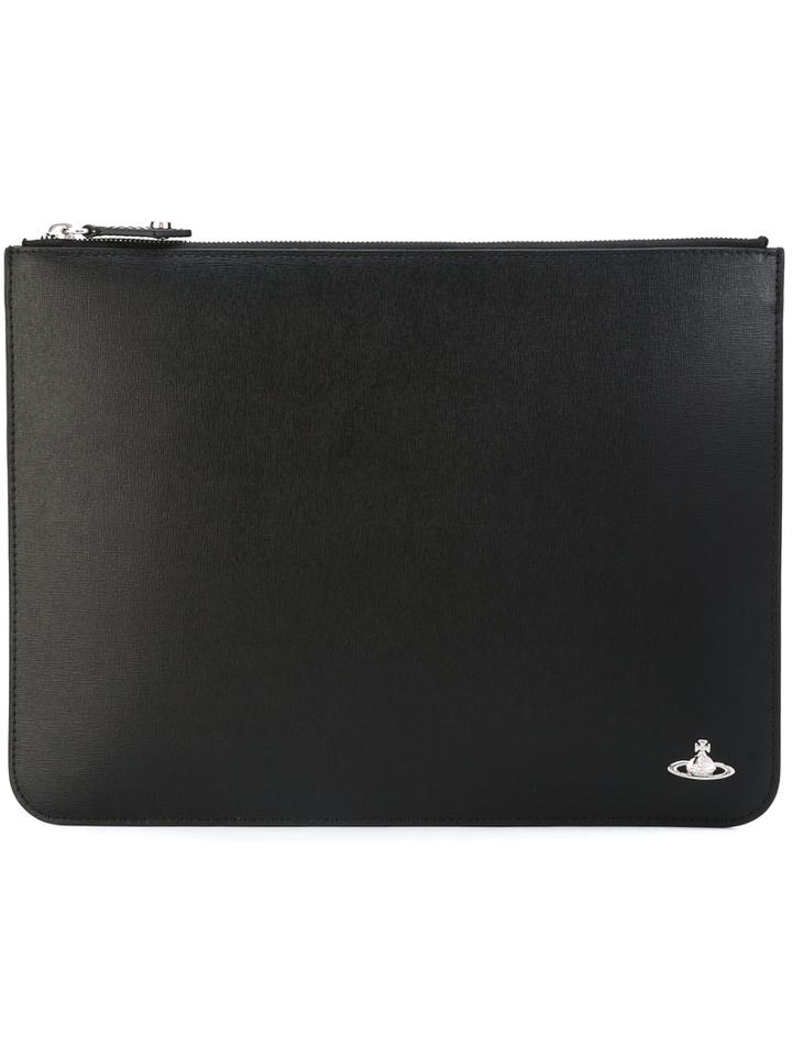 Vivienne Westwood - Top Zip Clutch Bag - Men - Leather - One Size, Black, Leather