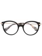Miu Miu Eyewear Round Frame Glasses, Black, Acetate/metal