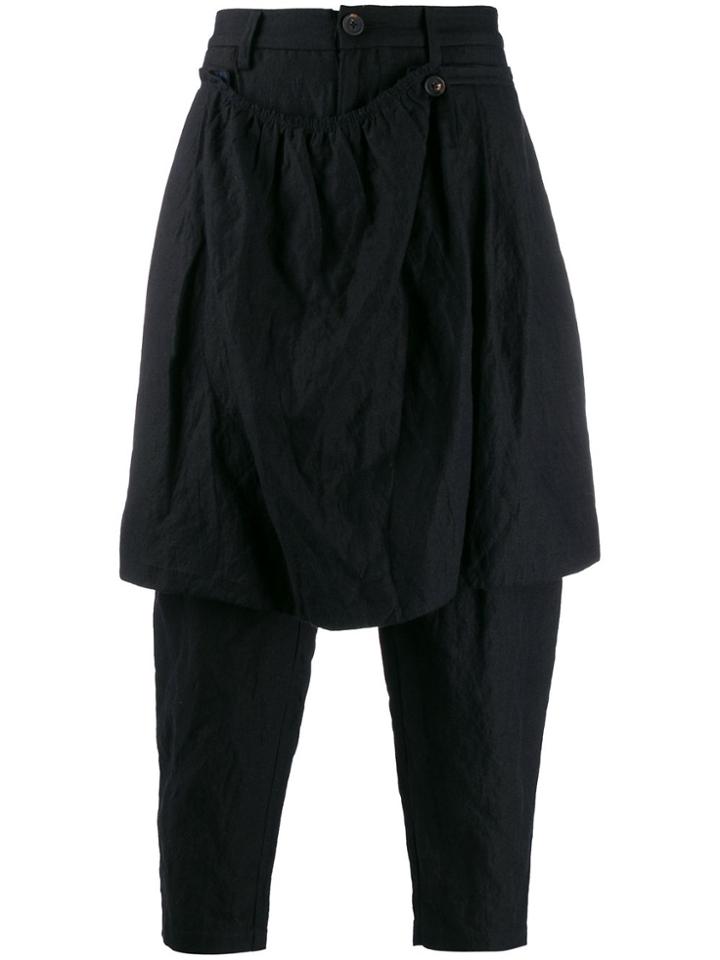 Ziggy Chen Apron Detail Trousers - Black