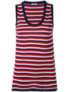 P.a.r.o.s.h. - Striped Tank Top - Women - Silk/cashmere - M, Blue, Silk/cashmere