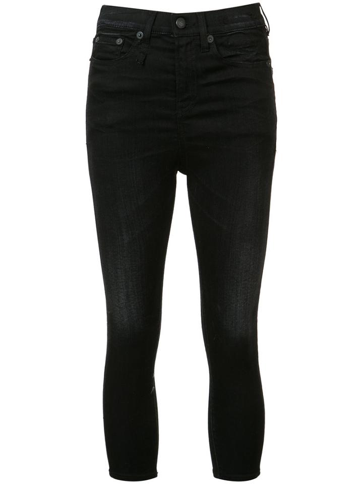 R13 Cropped Skinny Jeans, Women's, Size: 25, Black, Cotton/polyamide/spandex/elastane