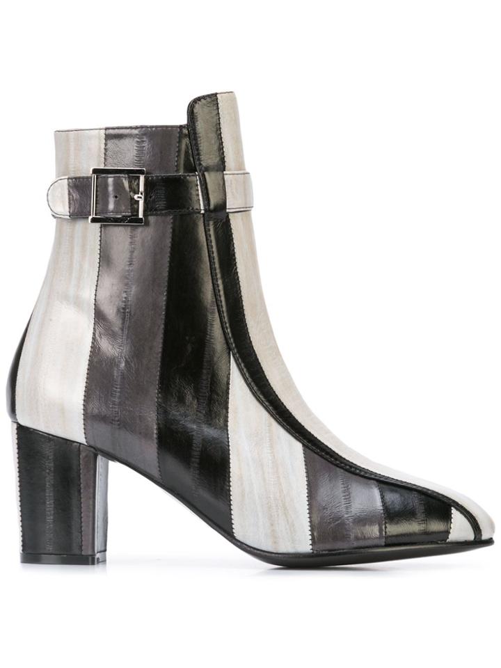 Newbark Sabrina Striped Ankle Boots - Black