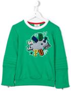Fendi Kids Logo Cloud Patch Sweatshirt, Boy's, Size: 10 Yrs, Green