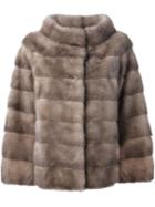 Liska 'philippa' Coat, Women's, Size: Medium, Grey, Mink Fur